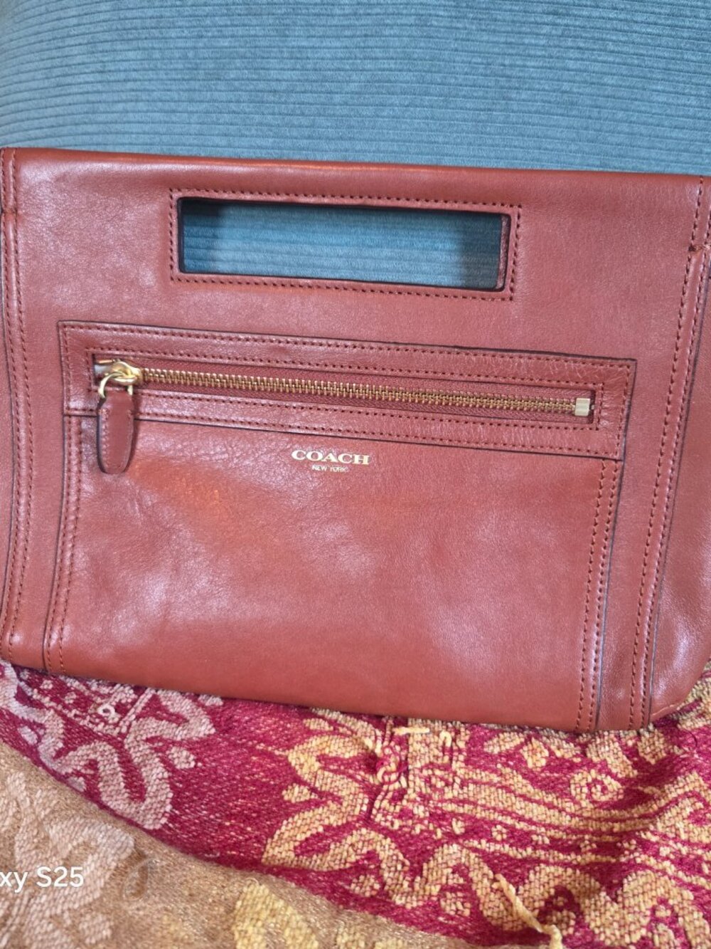 Coach Legacy Basket Clutch, Cognac